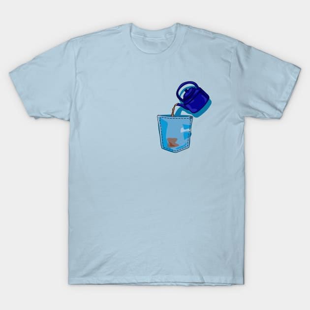 Tea in my Pocket - Denim Pocket with Teapot Design T-Shirt by Fun Funky Designs